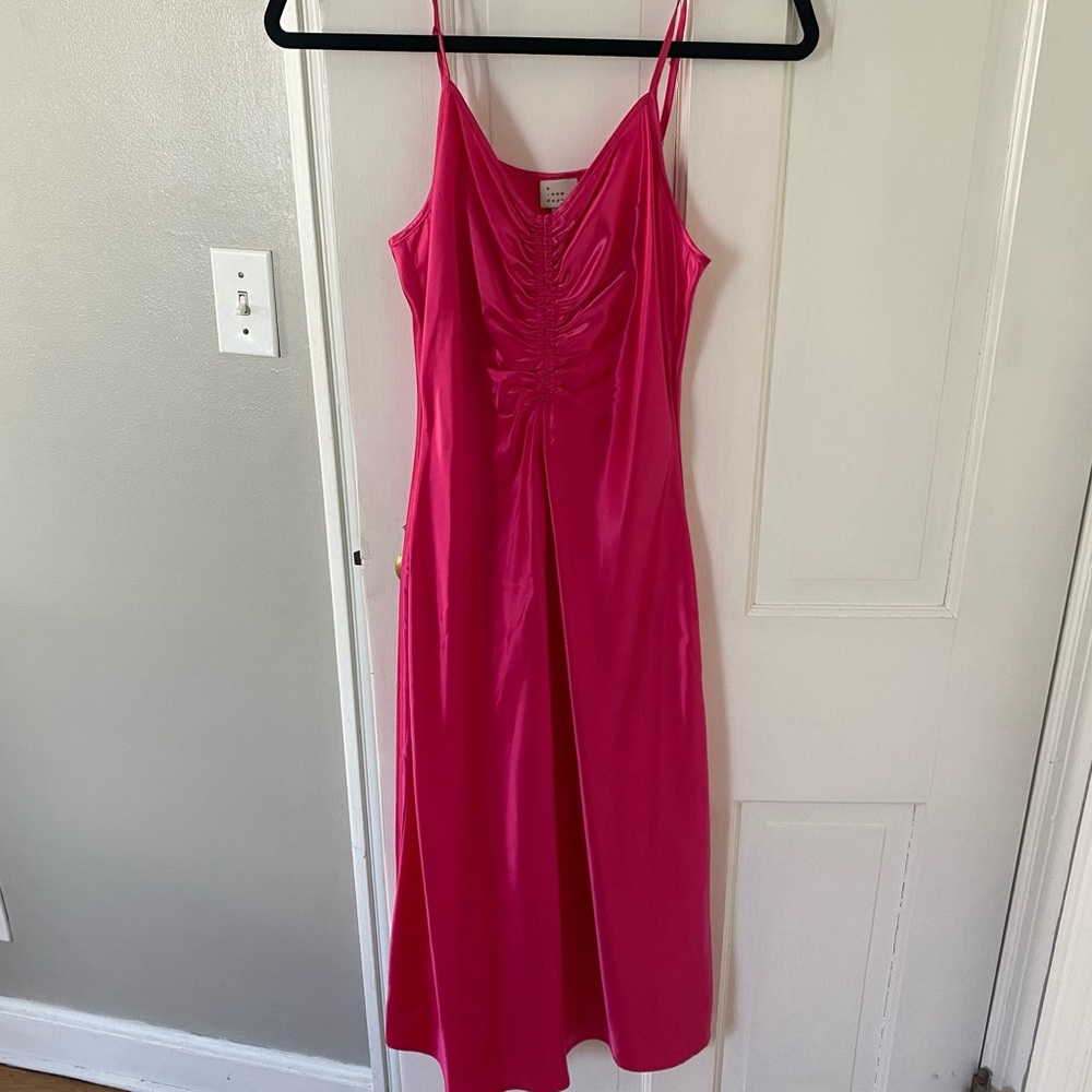 NWOT A New Day Pink Silk Slip Midi Dress size XS